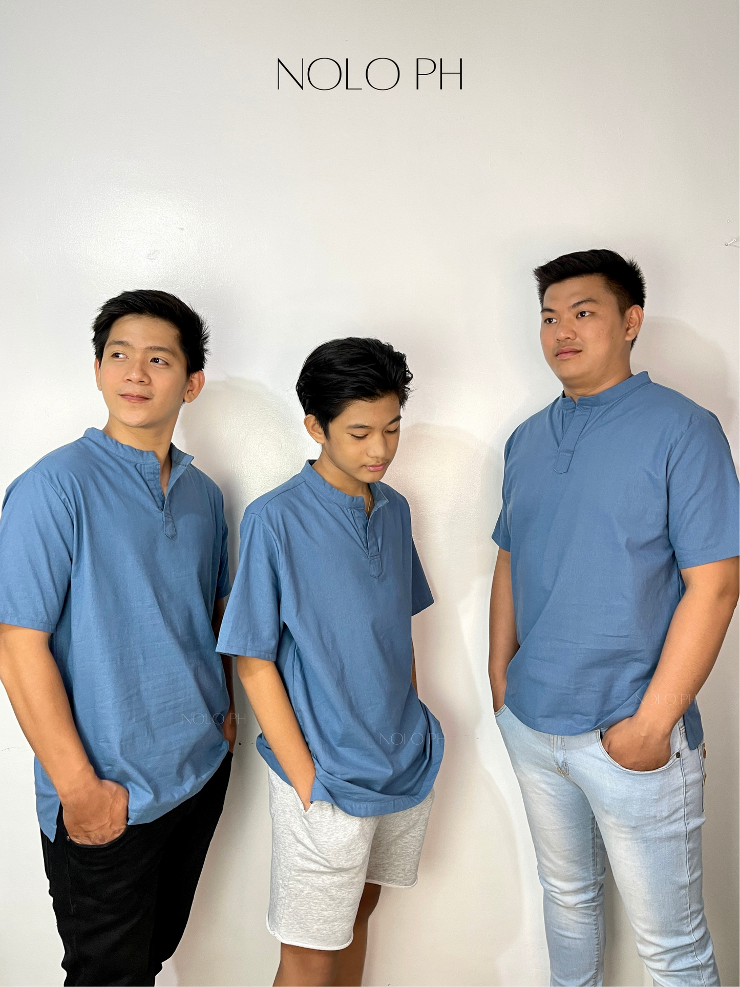 Easy Cotton Linen Polo Shirt (Cerulean Blue)