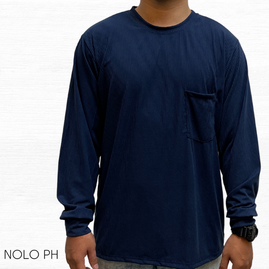 Ribbed Sweatshirt (Navy Blue)